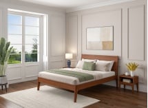 Lit en bois massif 140x200 GABRIEL - Noyer 3