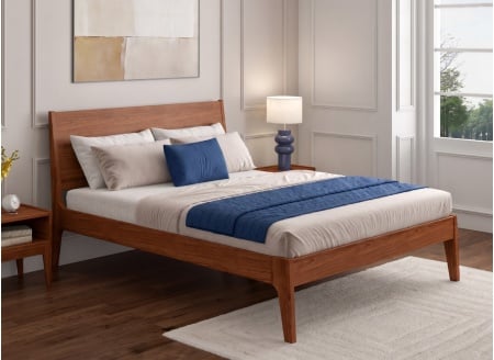 Lit en bois massif 160x200 GABRIEL - Noyer 1