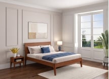 Lit en bois massif 160x200 GABRIEL - Noyer 3