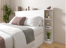 Tête de lit avec rangement 200 cm COLETTE - Blanc - 1