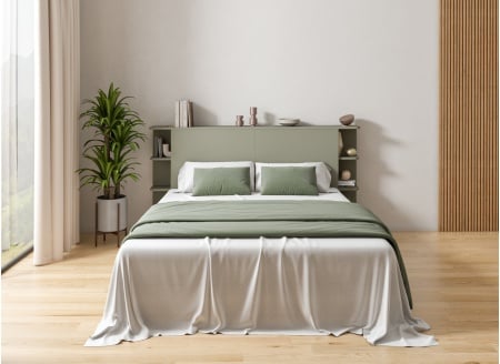Tête de lit avec rangement 200 cm COLETTE - Vert - 2