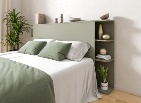 Tête de lit avec rangement 200 cm COLETTE - Vert - 1