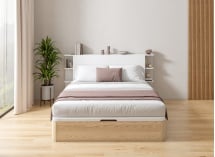 Tête de lit avec rangement 200 cm COLETTE - Blanc - 4