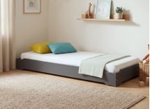 Lit enfant 90x190 en Pin massif SCOTT - Ardoise 1