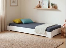 Lit enfant 90x190 en Pin massif SCOTT - Blanc 1
