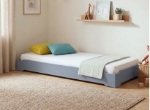 Lit enfant 90x190 en Pin massif SCOTT - Gris 1