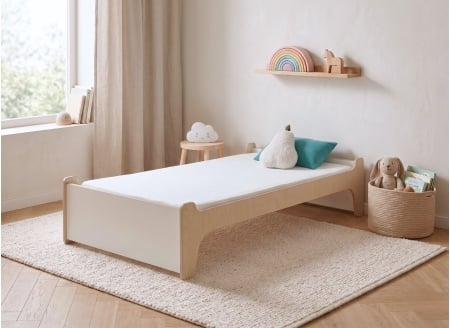KALIX Montessori Bed 90x140 - White/Wood