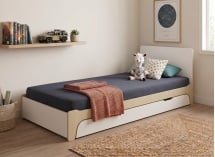Lit enfant 90x190 avec tête de lit KALIX - 2