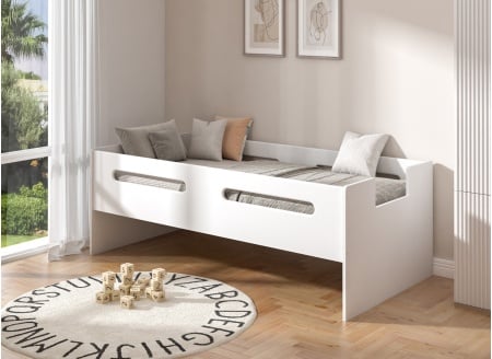 Lit enfant 90x190 ANDY - Blanc - 1
