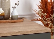 Commode 3 tiroirs ALBI Ardoise/Chêne - 4