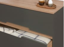 Commode 3 tiroirs ALBI Ardoise/Chêne - 3
