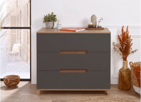 ALBI 3-drawer chest - Slate/Oak