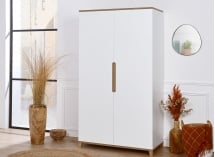 Armoire 2 portes ALBI Blanc/Chêne - 1