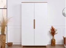 Armoire 2 portes ALBI Blanc/Chêne - 3