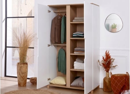 ALBI 2-door wardrobe - White/Oak