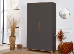 ALBI 2-door wardrobe - Slate/Oak