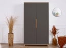 Armoire 2 portes ALBI Ardoise/Chêne - 3