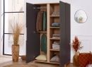 Armoire 2 portes ALBI Ardoise/Chêne - 2