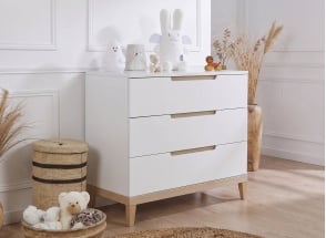 VOLT 3-drawer chest - White/Beech