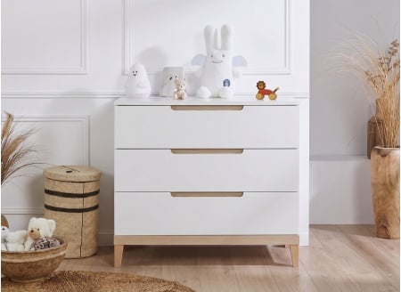 VOLT 3-drawer chest - White/Beech