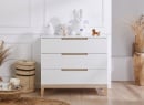 Commode 3 tiroirs VOLT  – Blanc/Hêtre - 2