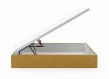 Lit coffre 160x200 en tissu grainé ALOE - Moutarde - 7
