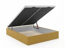 Lit coffre 160x200 en tissu grainé ALOE - Moutarde - 8