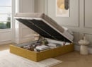 Lit coffre 140x200 en tissu grainé ALOE - Moutarde - 2