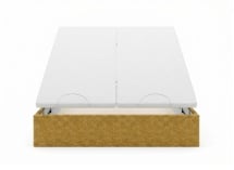 Lit coffre 140x200 en tissu grainé ALOE - Moutarde - 10