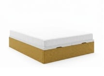 Lit coffre 140x200 en tissu grainé ALOE - Moutarde - 6