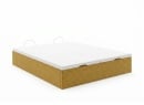 Lit coffre 140x200 en tissu grainé ALOE - Moutarde - 11