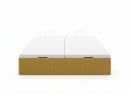 Lit coffre 140x200 en tissu grainé ALOE - Moutarde - 12