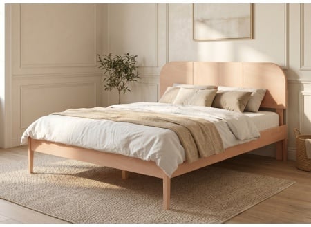 Lit avec tête de lit en bois massif  CELESTE - Hêtre 1