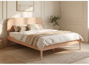 Cama con cabecero de madera maciza 160x200 CELESTE - Haya
