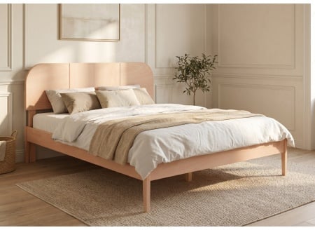 Lit avec tête de lit en bois massif CELESTE - Hêtre 1