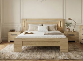 Bett 140x190 & Nachttische OSCAR - Eiche