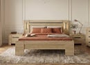 Lit double 160x200 avec tête de lit OSCAR Chêne - 1