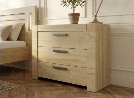 Commode 3 tiroirs OSCAR Chêne - 1