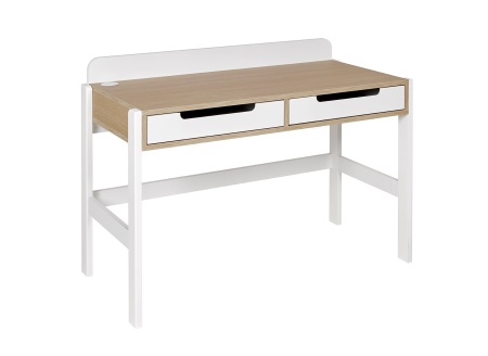 Bureau 2 tiroirs PRADO – Blanc/Chêne Nateo Concept - 4