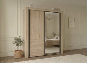 Armoire 2 portes coulissantes avec miroir OSCAR - 1