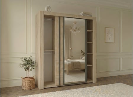 Armoire 2 portes coulissantes avec miroir OSCAR - 2