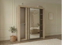 Armoire 2 portes coulissantes avec miroir OSCAR - 2