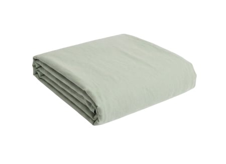 Drap housse 160x200 Satin de Coton bio - Tilleul