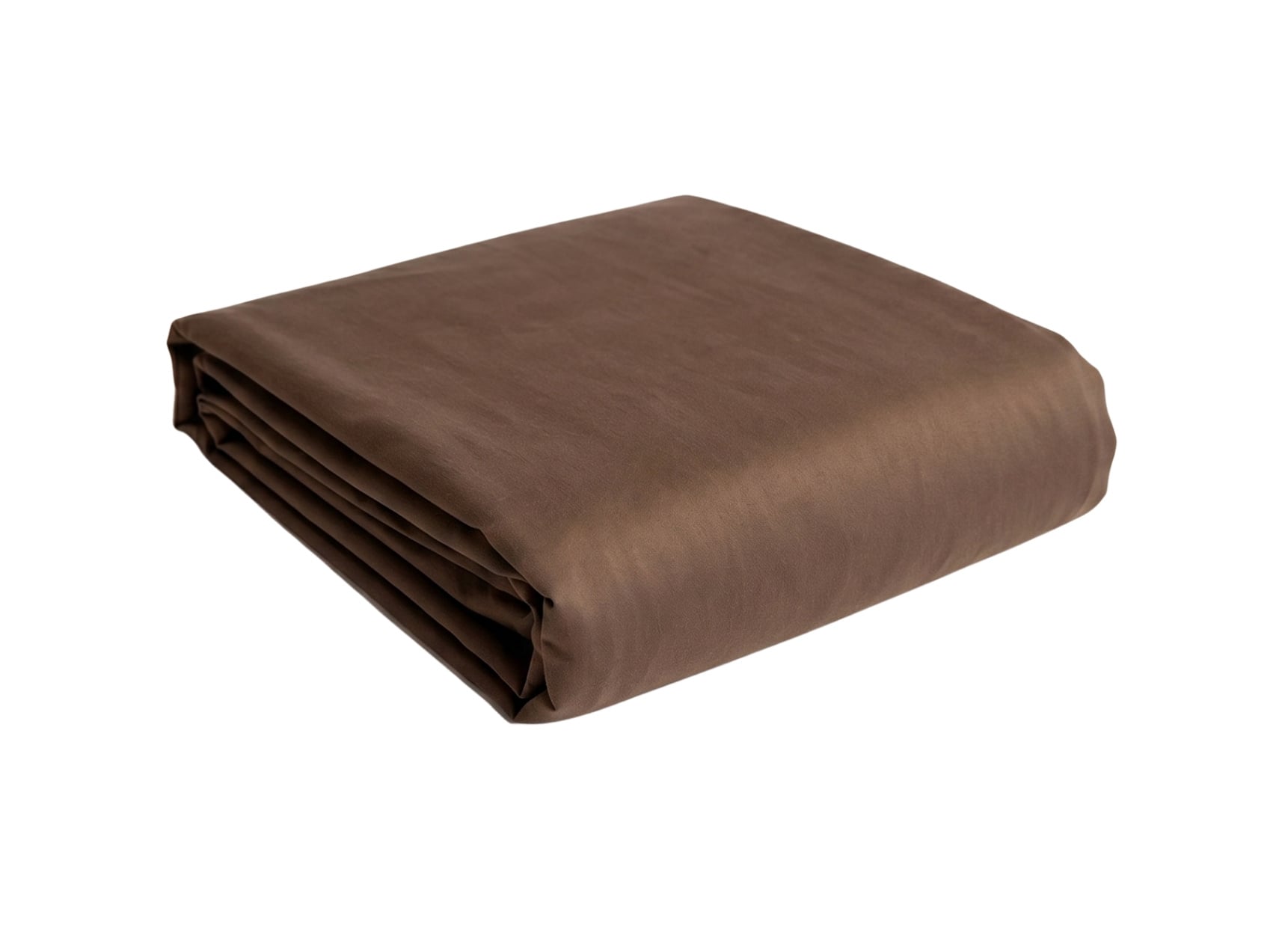 Drap housse 140x200 Satin de Coton bio - Brun