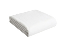 Drap housse 140x190 Satin de Coton bio - Blanc
