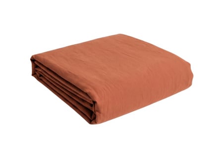 Drap housse 140x200 Coton Bio - Terracotta