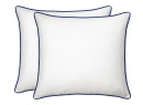 Lot de 2 taies 100% Coton - Blanc et Bleu Marine