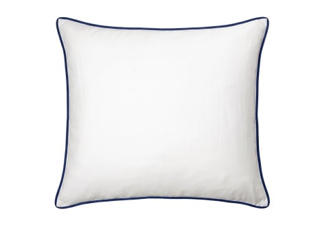 Taie d'oreiller Percale - Blanc & Bleu Marine
