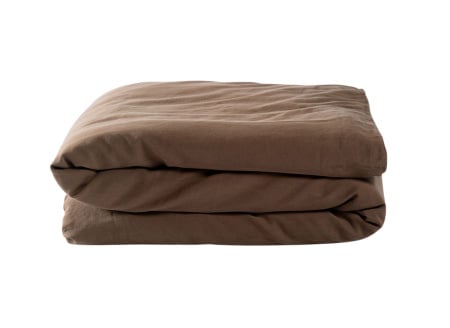Housse de couette 240x220 Satin de Coton bio - Brun 1