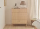 Commode 4 tiroirs avec pieds SINA - Chêne clair 1